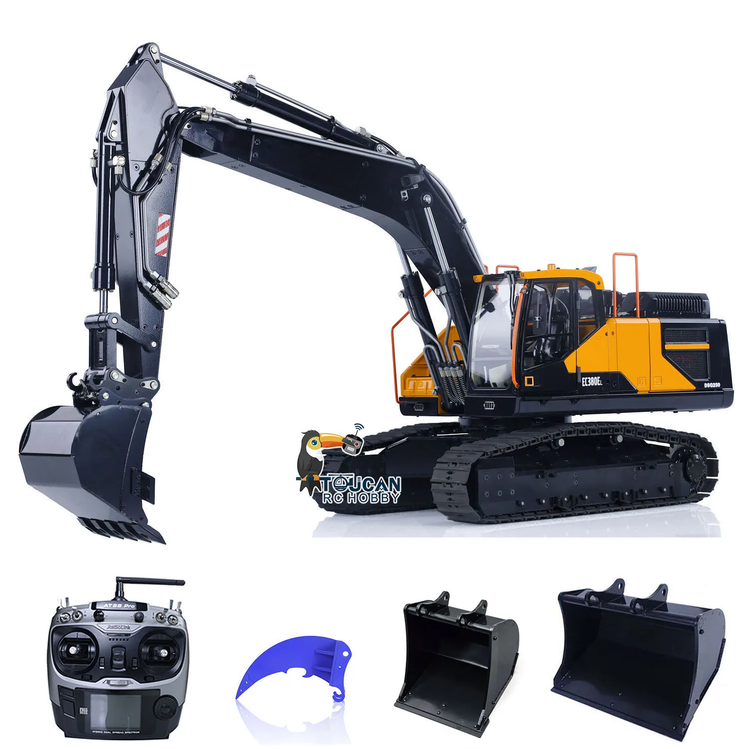 In Stock MTM EC380 RC Hydraulic Metal Excavator 1/14 Electric Wireless Remote Control Tracked Digger Model Construction Vehicle