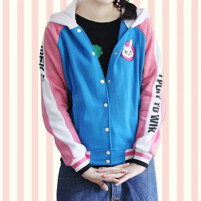 Arrogant Girl Game DVa Hoodie Cosplay Costume D.Va Adult Blue Baseball Coat Jacket Cosplay thin Hoodies Unisex Cotton Jacket