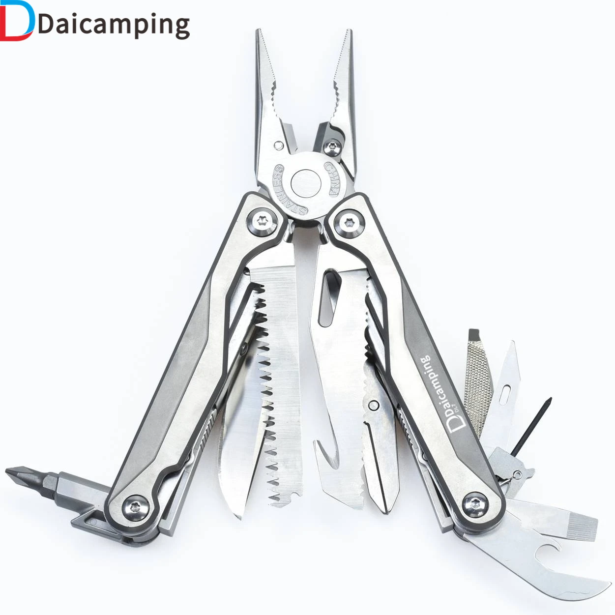 Daicamping DL7 Titanium Alloy Handle Housework Car Bike Repair Tools Kit EDC Folding Knife Multitools Plier Hand Tools Sets