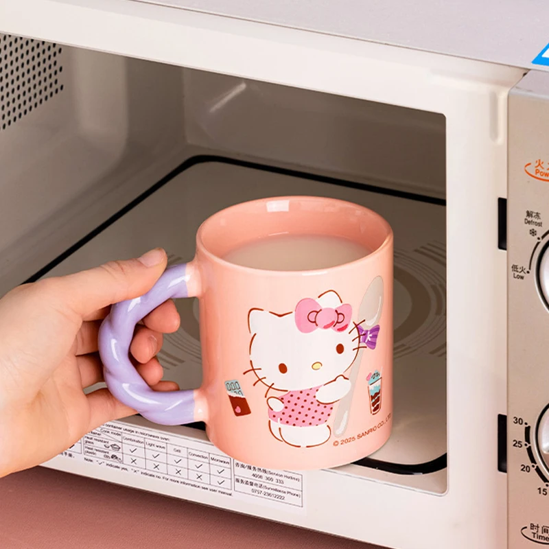 Sanrio-taza Kawaii Pochacco Kuromi My Melody para niños, estudiante, dibujos animados, desayuno, leche, café, pareja, Taza de cerámica creativa, regalo para niña