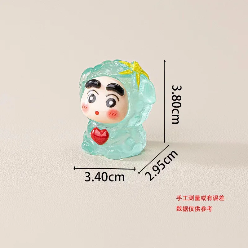 

8pcs For Shin-chan desktop ornaments glow-in-the-dark cute particles DIY resin accessories accessories car ornaments ins gifts