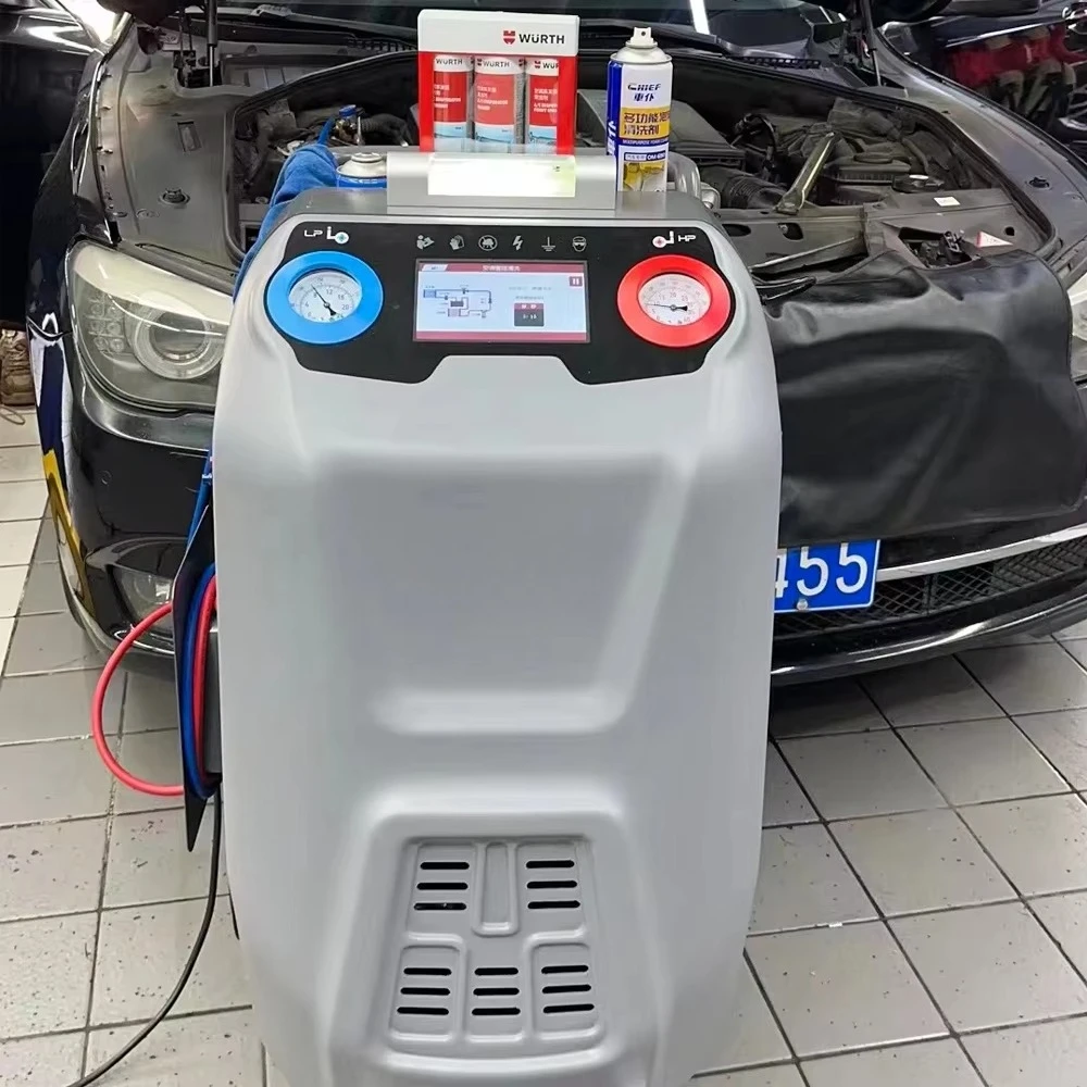 آلة شحن غاز التبريد المعدنية الذكية R134a آلة خزان الغاز لتكييف الهواء لإعادة تدوير التيار المتردد للسيارة #4