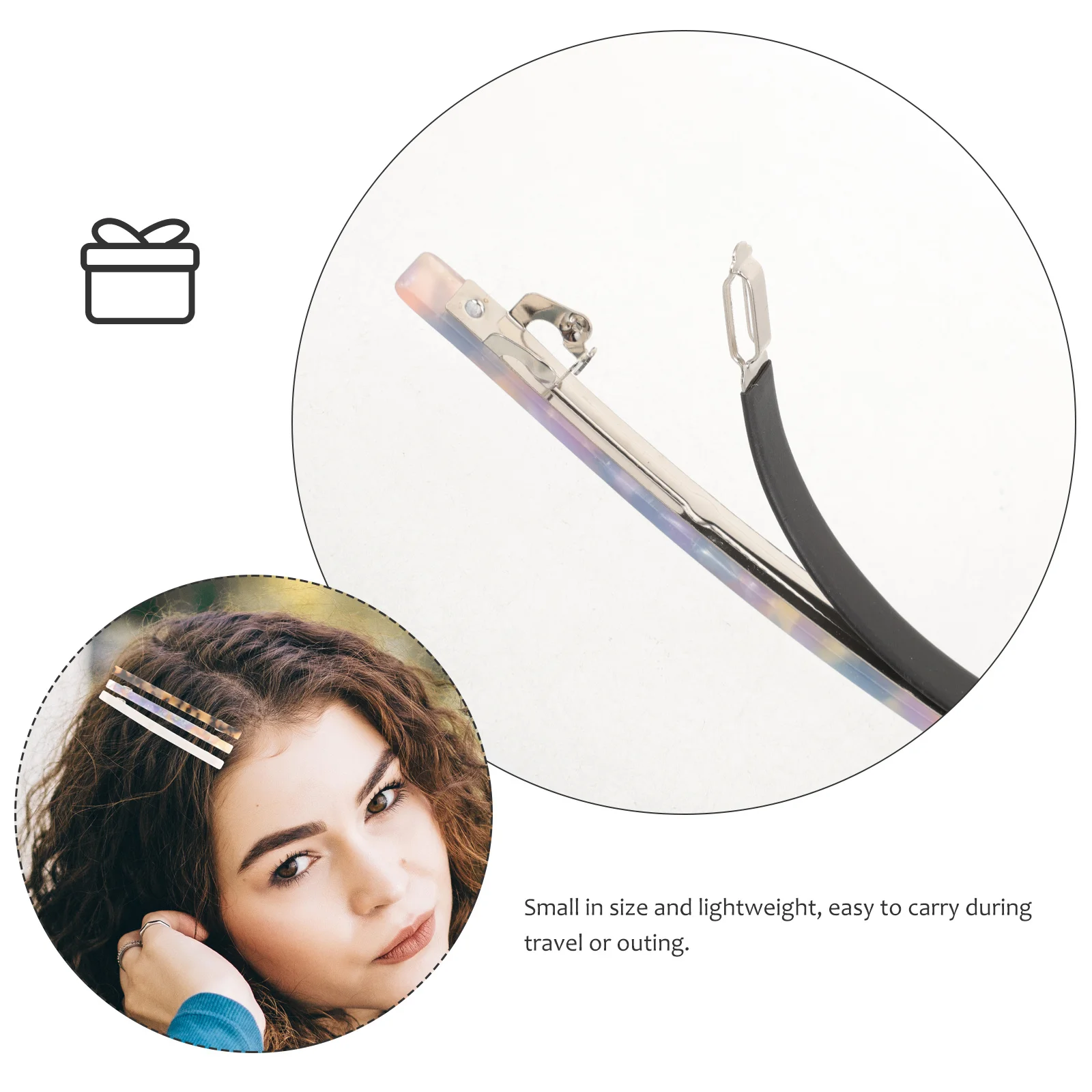 

6Pcs Hair Clip Set Marble Pattern Durable Stylish Hairpin Barrettes for Women Girls Lightweight Gift Marble Pattern Barrette