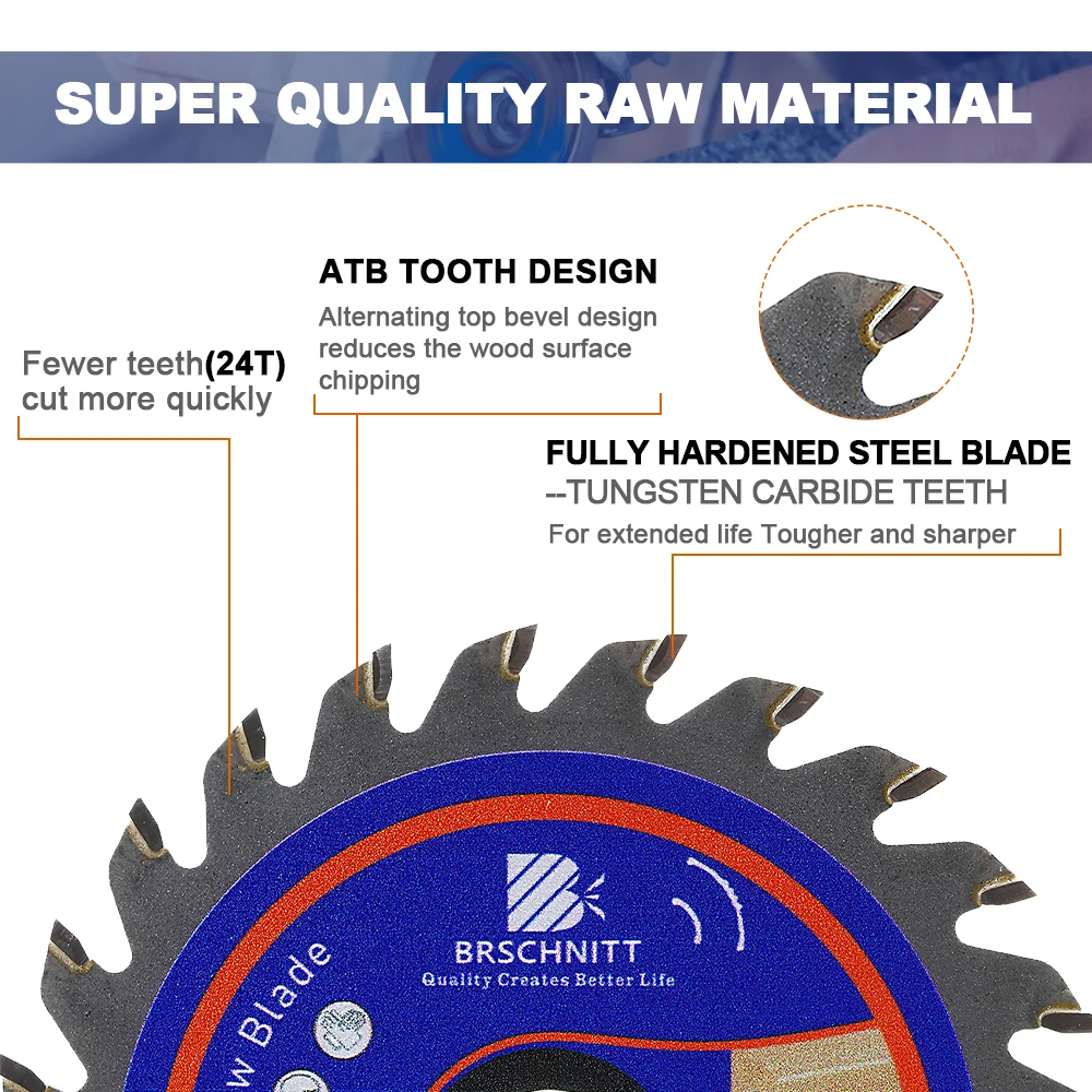 BRSCHNITT- TCT Cutting Disc Diameter 75mm 85mm Mini Saw Wood Working Saw Blades Plastics Saw Blade Wood Composites Cutting Disc