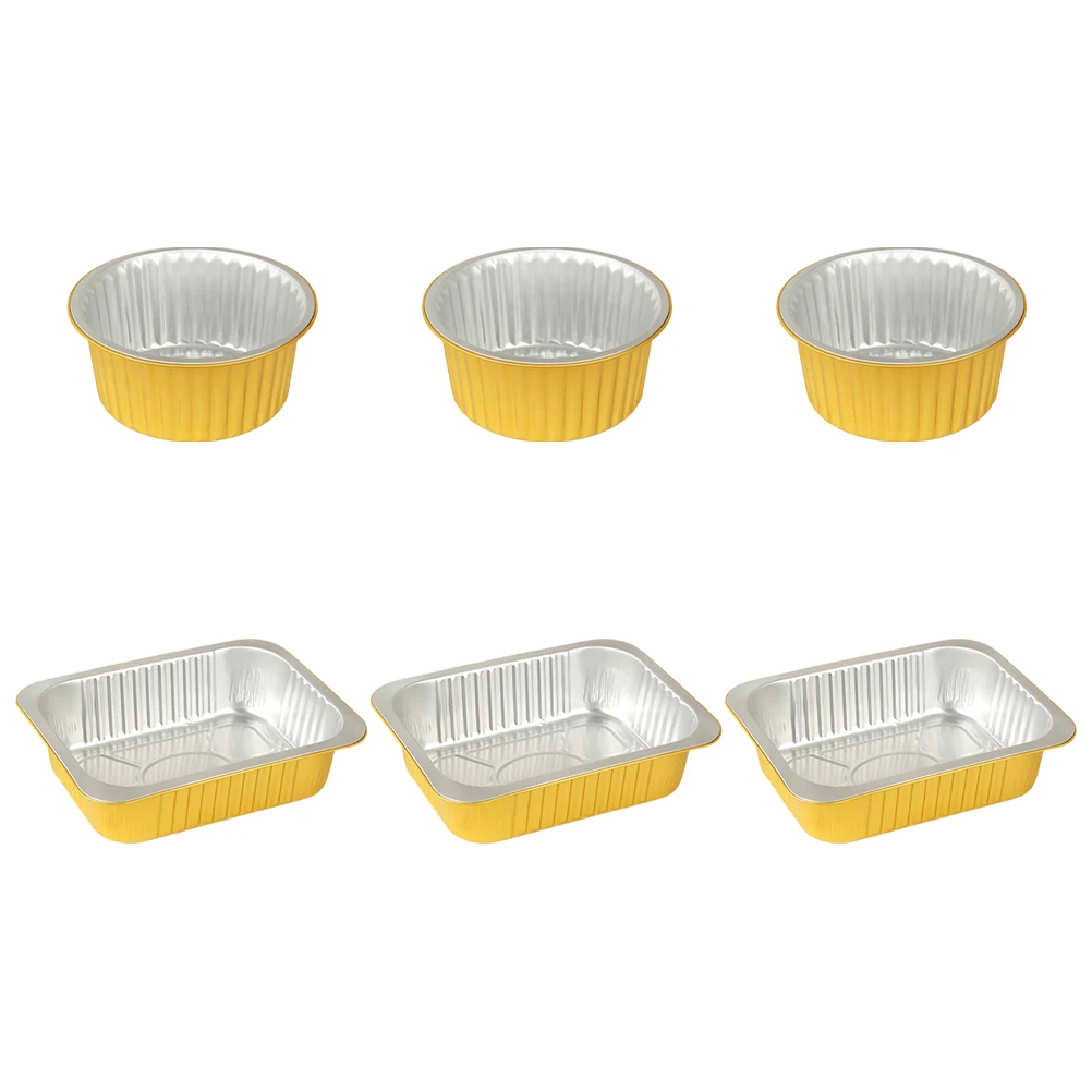 

6 Outdoor Barbecue Boxes Aluminum Foil Pans Nonstick Roasting Containers Smooth Edges Even Heat Picnic Camping