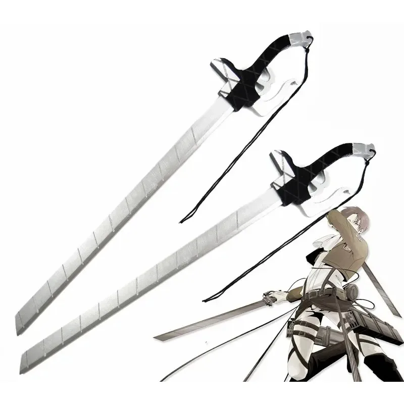 

Anime Attack on Titan Shingeki No Kyojin Eren Yeager Cosplay Props Wooden Sword Weapons Gun Handle Twin Sword for Halloween
