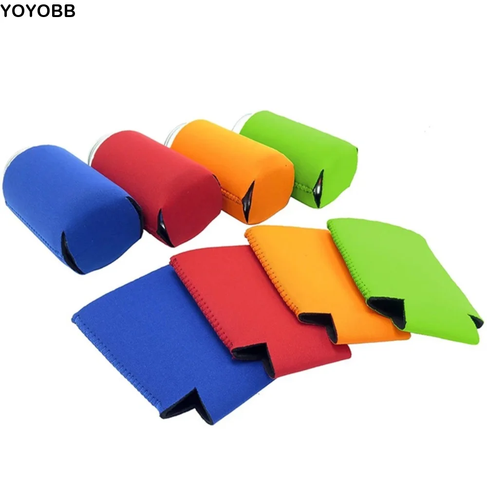 Elastic Beer Sleeves Solid Color Heat Insulated Cup Cover Neoprene Reusable Camping Soda Bottele Cover Water Bottles