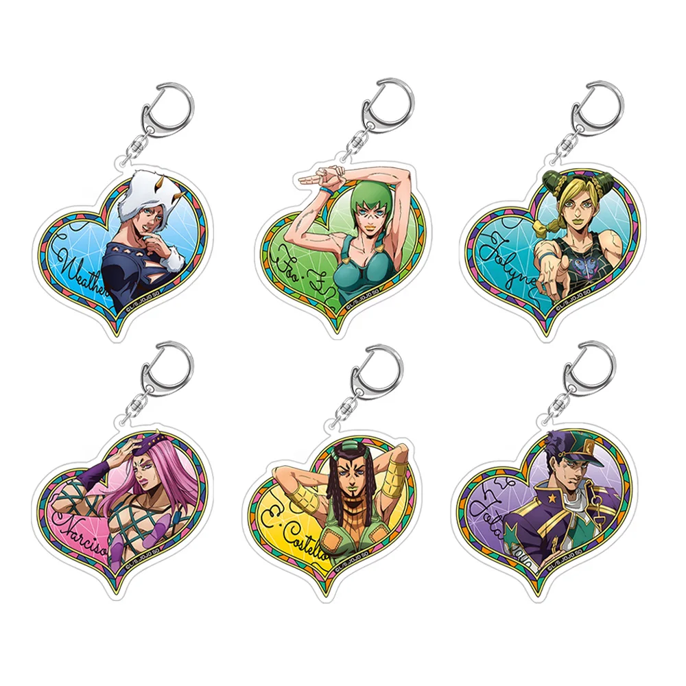 JoJo's Bizarre Jolyne Cujoh Ermes Costello Foo Fighters informe meteorológico Narciso Anasui Jotaro Kujo llavero acrílico colgante Decoración