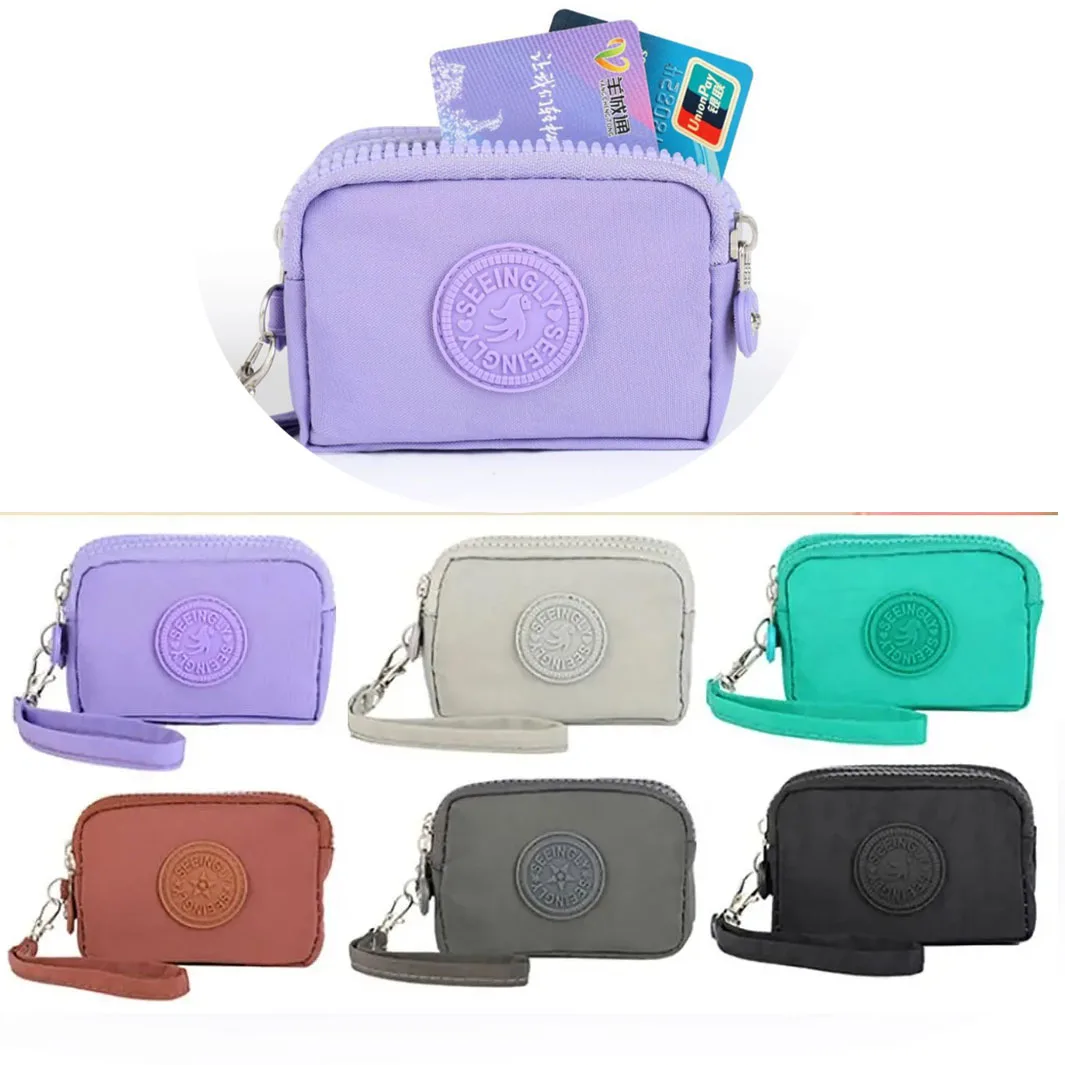 Women Three Layer Wallets Nylon Coin Purse New Korean Large Capacity Portable Oxford Cloth Coin Wallet Waterproof Portable Bag