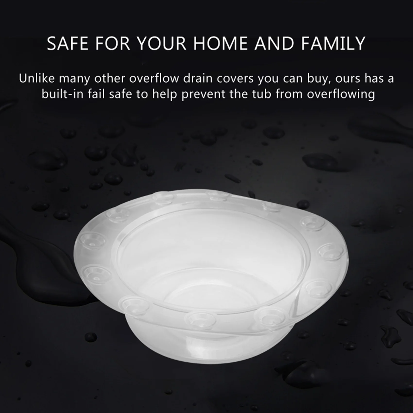 ABGG-2 Pack Bathtub Overflow Drain Cover Suction Cup Seal Bathtub Stopper For Deeper Bath For Bathroom Overflow Drains
