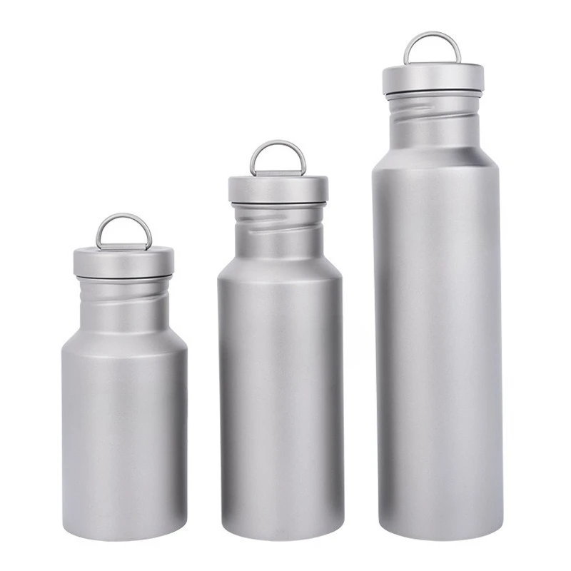 Botol air titanium murni, ketel perjalanan berkapasitas besar portabel luar ruangan yang ringan