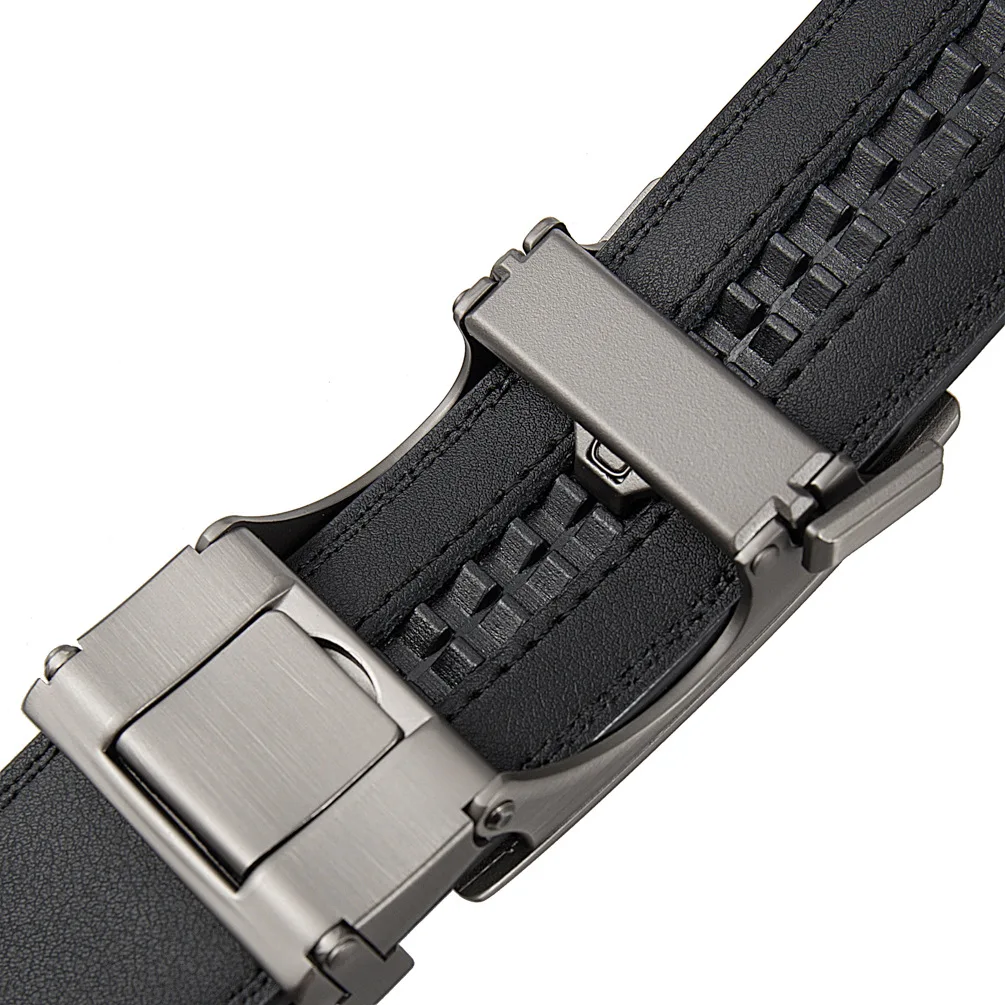 3,5 cm breiter Luxus-Designer-Ledergürtel für Herren mit automatischer Ratschenschnalle, Übergröße, blau, schwarz, braun, formelles Accessoire – Detail 4