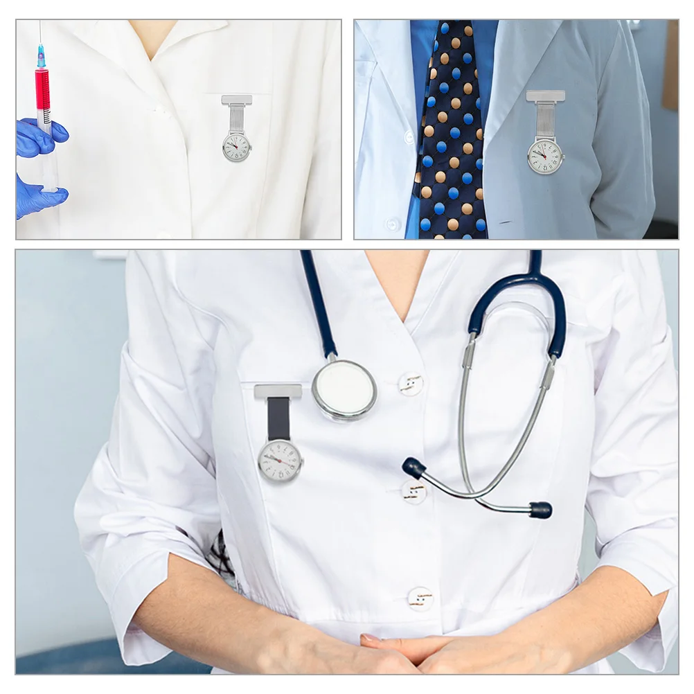 Stainless Steel Nurse Pocket Watch For Doctor Medical Staff Lightweight Portable Metal Watch Decorative Chest Use For Women Men