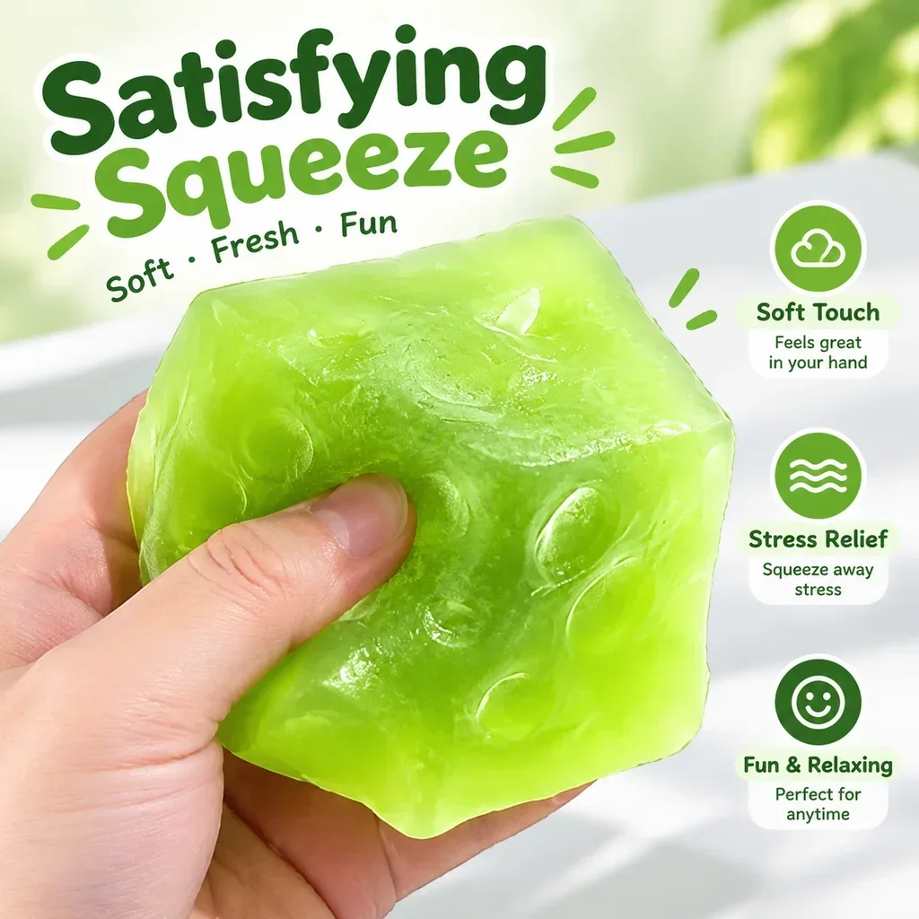 Jumbo Cube Cheese Maltose Slow Rebound Stress Relief Squishy Novelty Toy Adults Xiaohongshu Hot Same Style Cheese Flour