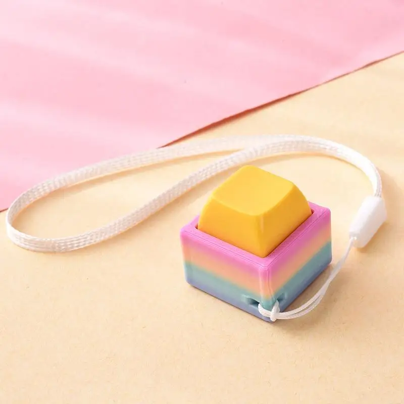 Lebendige Farben, Tastatur-Tasten als Fidget-Spielzeug, angenehmes taktiles Feedback, tragbares Schlüsselband zur Stressbewältigung, ideal für Büro, Schule und den täglichen Gebrauch. – Detail 23