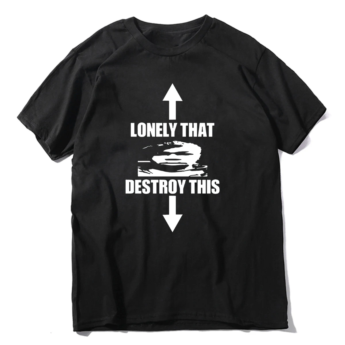 Lonely That Destroy This Unisex T Shirts Fashion Round Neck Men Letters Print Tee Shirts Casual Oversized Man Streetwear