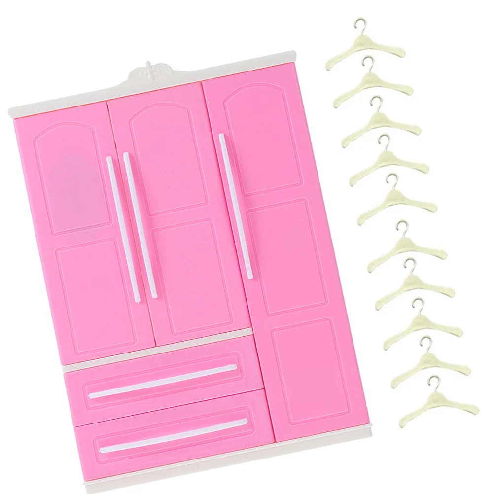 

1Set Mini Wardrobe Clothes Closet Premium Plastic Lightweight Art Feeling Joyful Addition to Mini House Ornaments