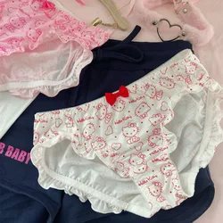 Sanrio Cute Hello Kitty Cartoon Y2k Sweet Girl Underpants Sexy Kawaii Fashion Breathable Triangle Japanese Style Harajuku Panty