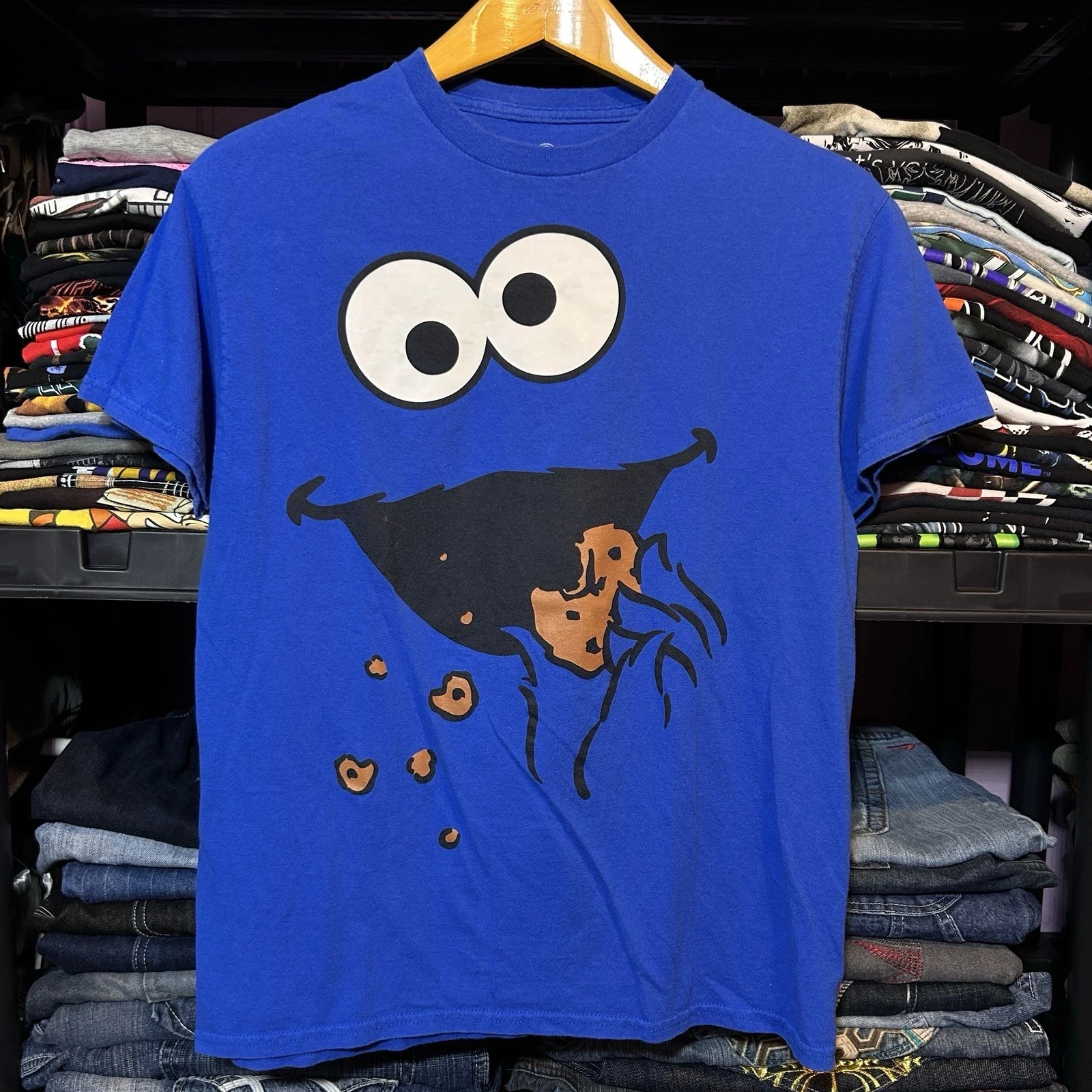 Sommer Damen Sesame Street Krümelmonster T-Shirt Streetwear Oversize Locker Lässig Kurzarm Geeignet für Alle Jahreszeiten – Detail 3
