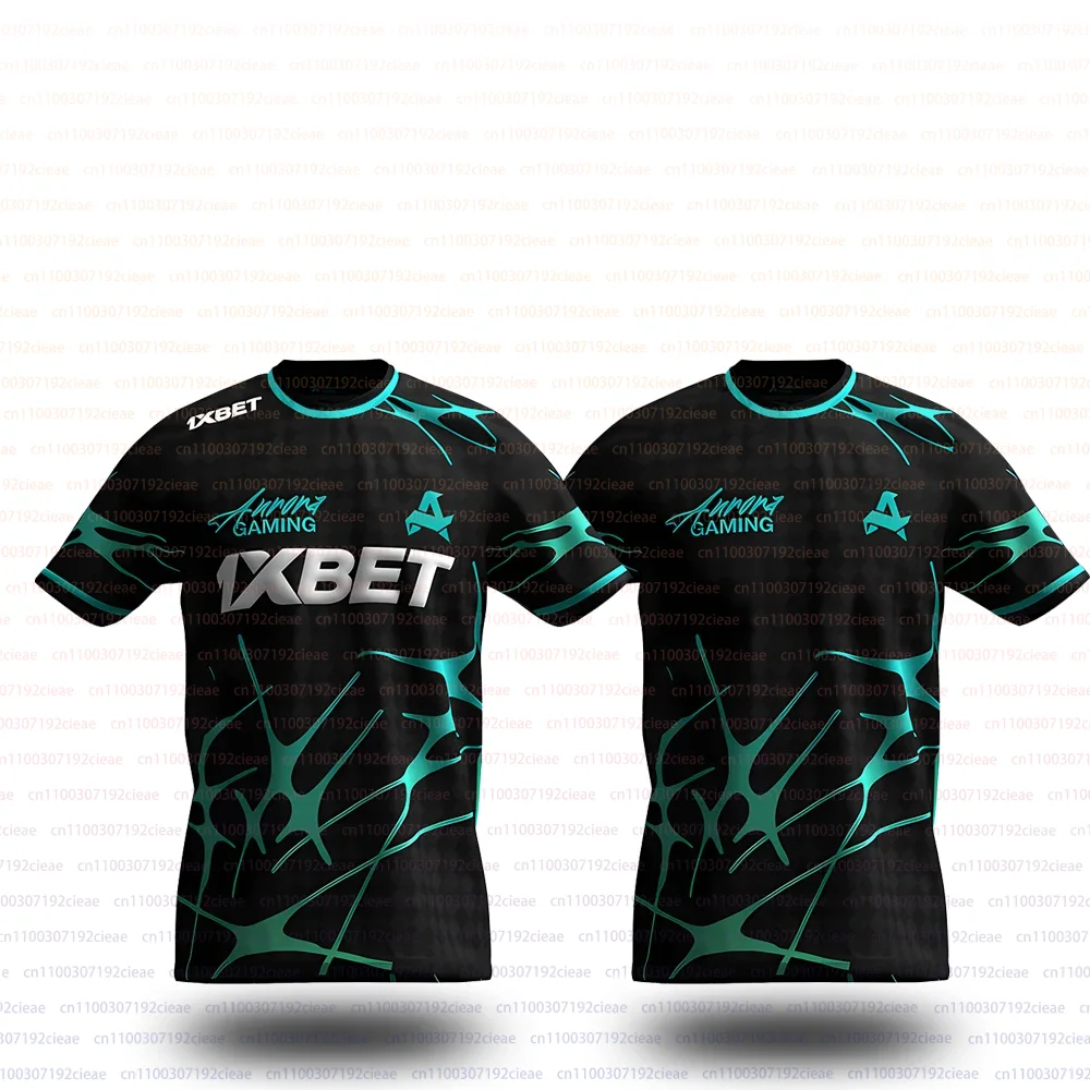 الرجال CS2 الصيف قميص تدريب Esports نادي أورورا الألعاب 2025 موحدة CSGO لاعب تي شيرت مخصص الرياضة تنفس س الرقبة المحملة #1