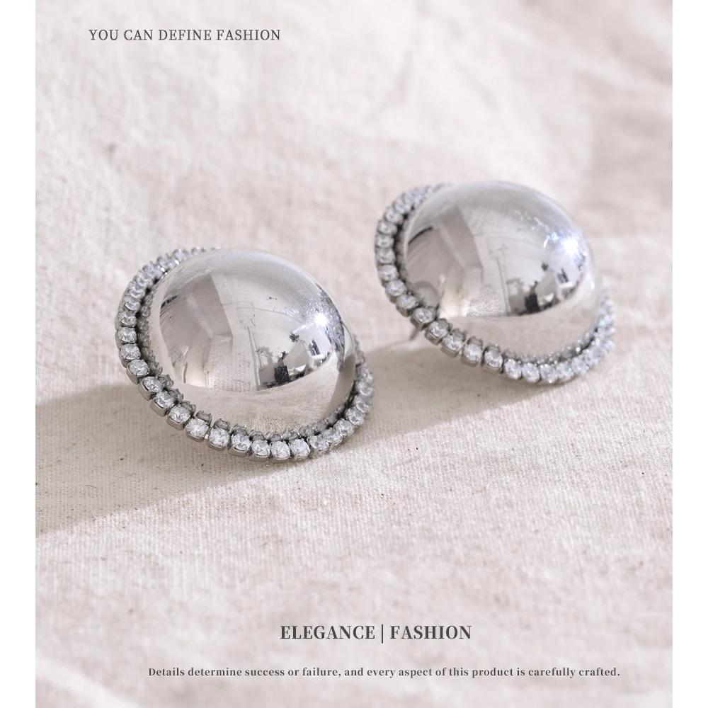 NiNice Women's Earrings Stainless Steel Choice Jewelry Circular Zirconia Fashion Luxury Brand Waterproof Gift Wholesale