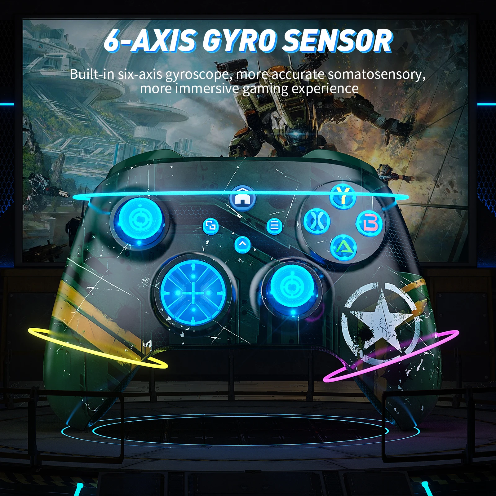 لوحة ألعاب WiFi لاسلكية لوحدة تحكم Xbox المتوافقة مع Xbox One، Xbox Series X/S PC مع وظيفة Turbo/Macro، مقبس سماعة رأس 3.5 مم