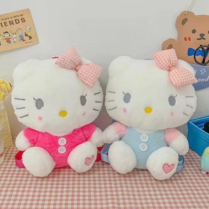 

Милый Плюшевый Рюкзак Hello Kitty, мягкие игрушки-животные, куклы, плюшевая сумка, аниме мультфильм КТ, рюкзаки на плечо, сумки, подарки для игрушек