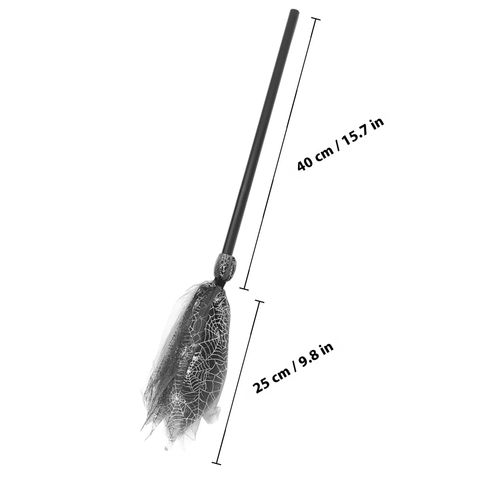 Accesorio de palo de escoba de bruja para Halloween, accesorio de Cosplay de fiesta cubierto de gasa, disfraz de mago, suministro de Escenario, escoba