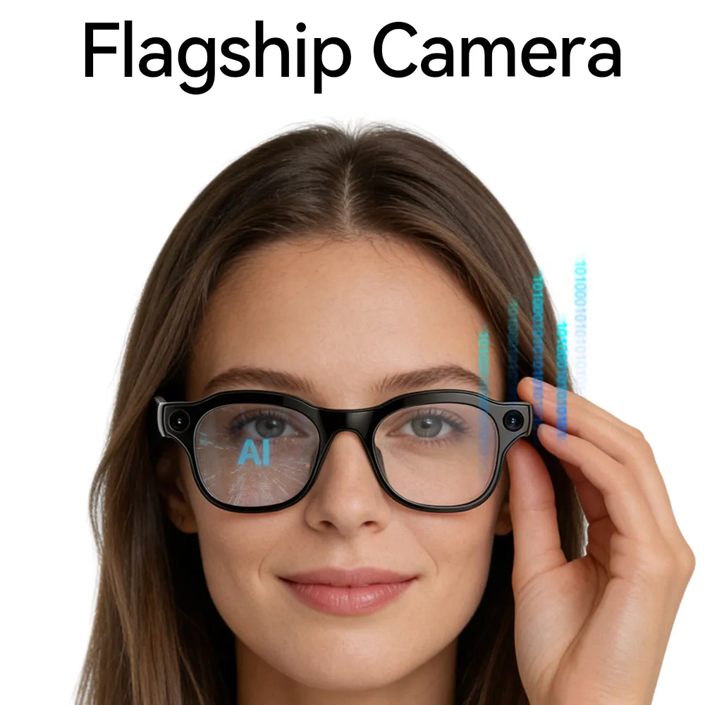 

Умные очки с ИИ и камерой 13 МП для мужчин и женщин: с функцией перевода, фото- и видеозаписи, Bluetooth-звонков, для вождения. Подарок.