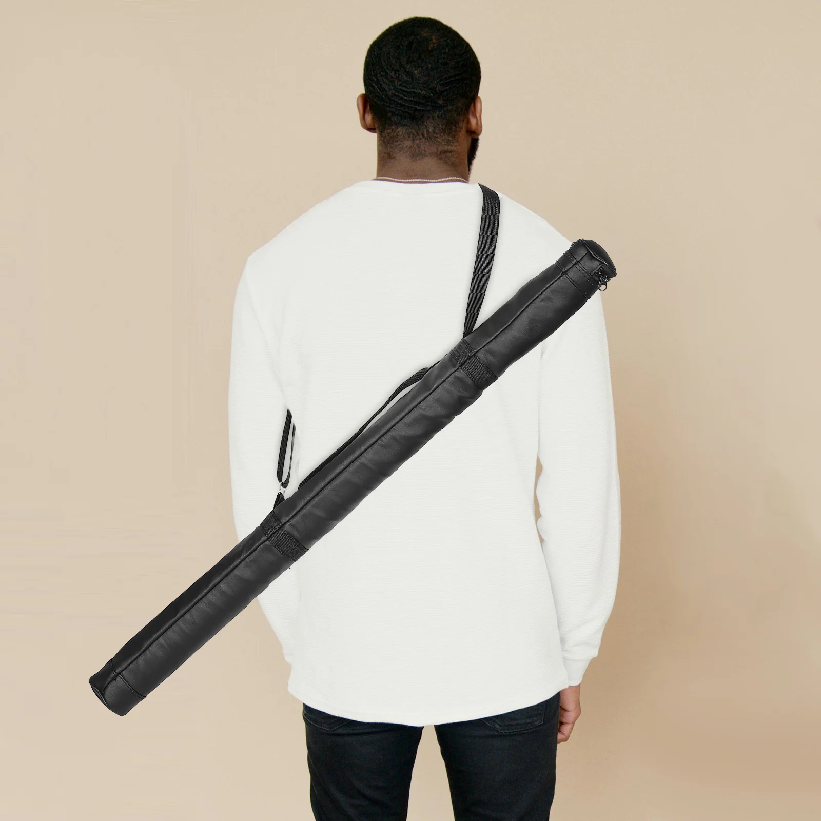 Baseball Bat Carrier Bag Portable PU Material Shoulder Strap Adjustable Storage Baseball Stick Organizer Large Capacity Bat