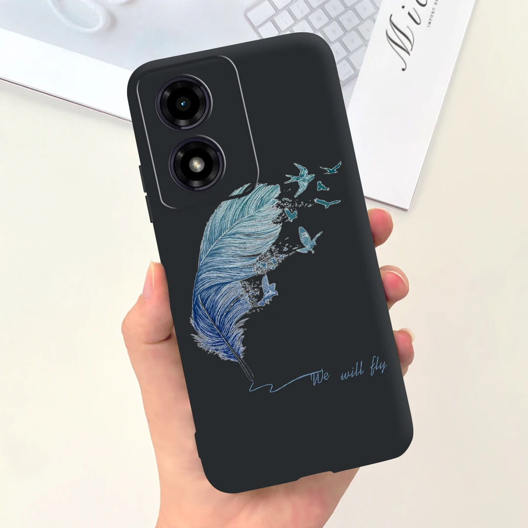 For Motorola Moto G04 Case Case Pretty Girls Sunflower Painted Cover Soft TPU Phone Case For Motorola G04s MotoG04 MotoG04s Bags