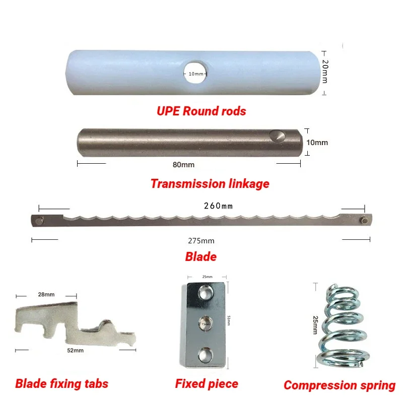 

Toast slicer parts for SINMAG 302N Transmission linkage Round rods Compression springs Blade fixing tabs Replacement parts