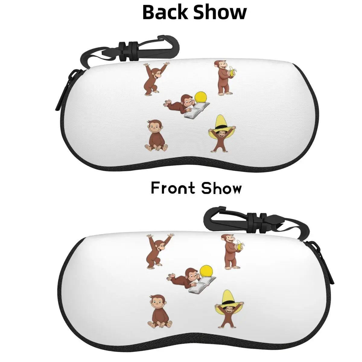 

George The Curious Monkey Cartoon For Kids Pack Shell Glasses Case Protector Sunglasses Box Women Men Soft Eyeglasses Bag Pouch