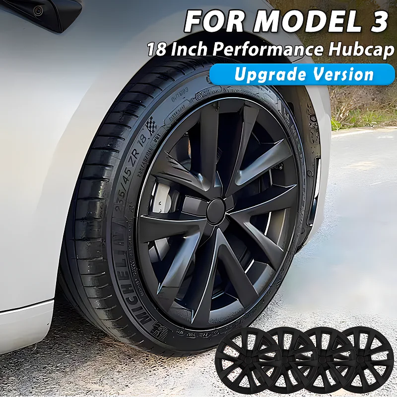 

4PCS HubCap for Tesla Model 3 18 Inch Performance Wheel Caps Automobile Replacemen Hub cap Full Rim Cover Accessories 2018-2023