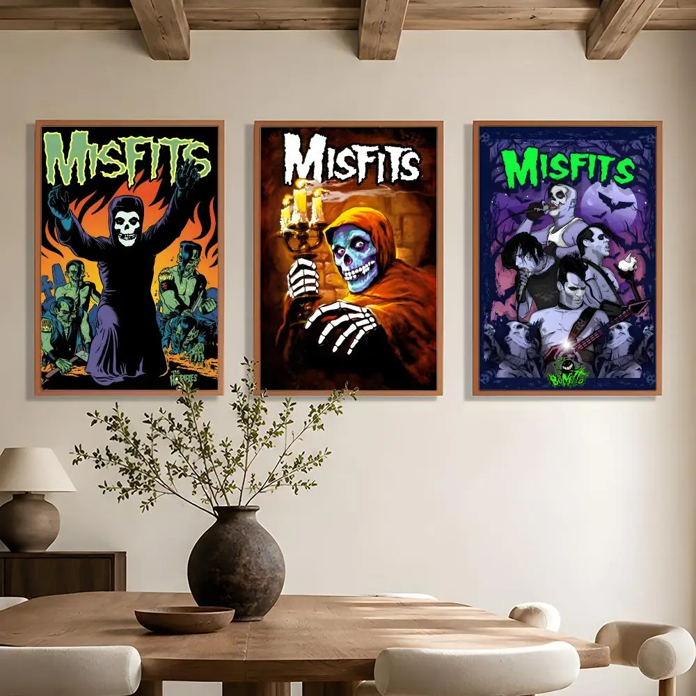 Punk Band M-Misfits Poster Wall Art Poster HD Waterproof PP Print Bedroom Living Room Office Decor Gift
