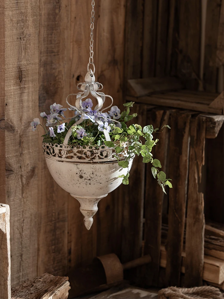 Hanging Basket Flower Pot Outdoor Courtyard Corridor Garden Plant Decorate Metal Ironwork Originality Suspension Plant Pot