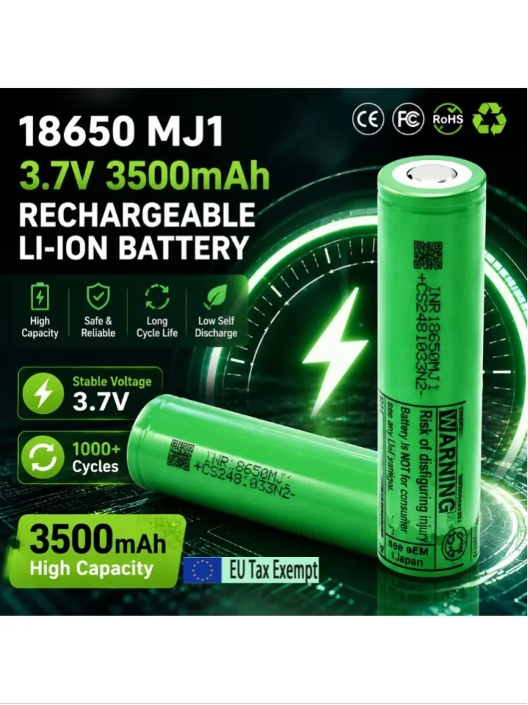 Brandneuer Original 18650 Lithium-Ionen-Akku MJ1 3,7V 3500mAh 25A Hochstrom-Entladung Geeignet für E-Zigaretten und Akkuschrauber
