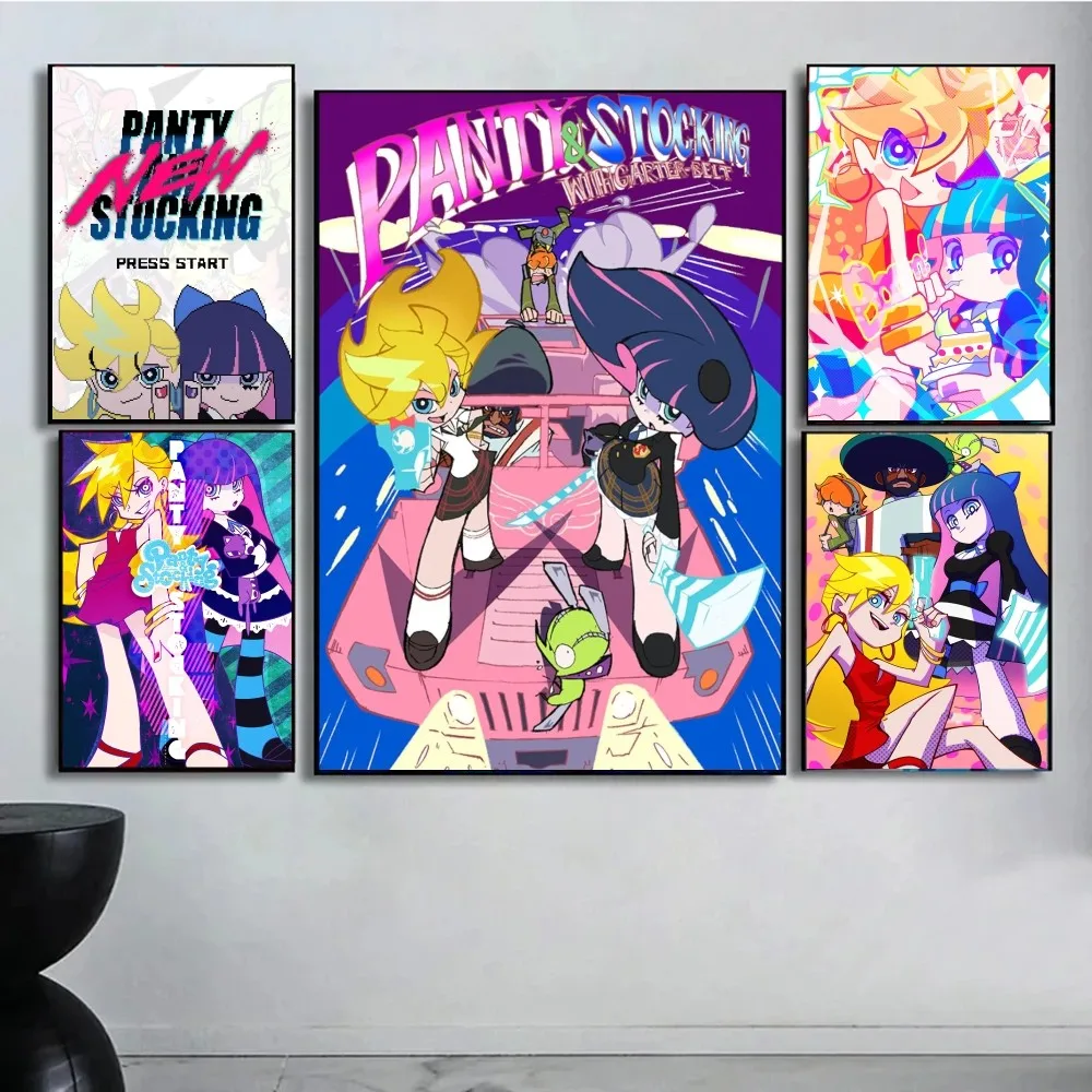 Panty and Stocking with Garterbelt Anime Classic Anime Poster Waterproof Paper Sticker Coffee House Bar Room Wall Decor