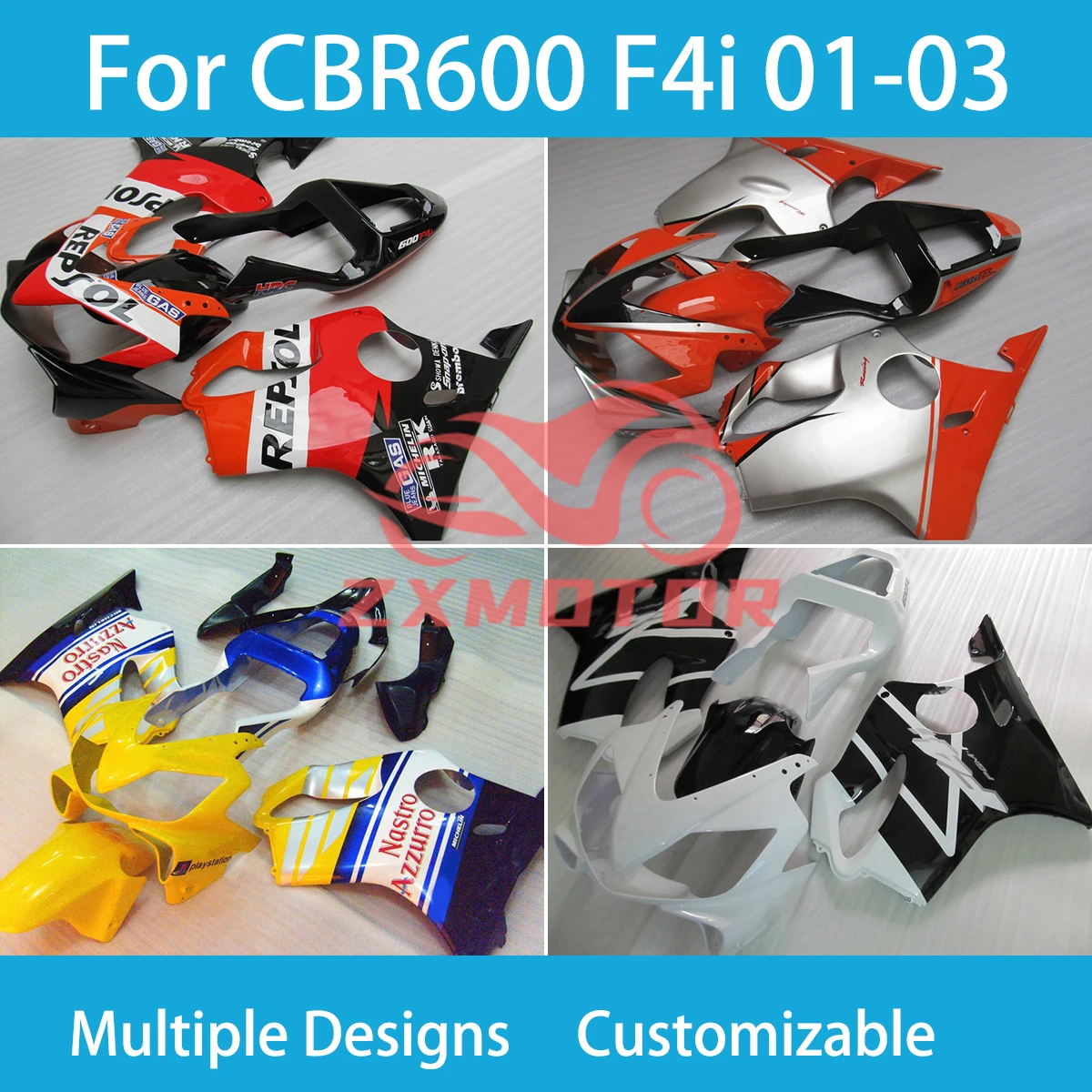 For Honda CBR600 F4i 2001 2002 2003 Motorcycle Fairings CBR600 F4i 01 02 03 ZXMT Injection Kit Body Work Fairings Fit