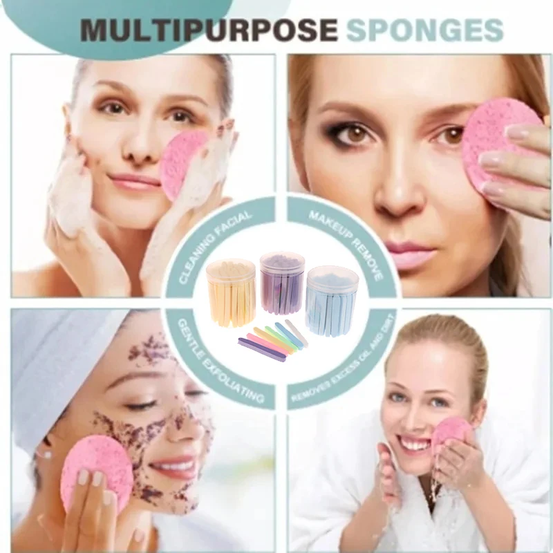 50 Uds Comp1.ressed lavado de cara esponja de lavado de cara limpio polvo desechable Puff limpieza facial almohadilla de algodón limpieza belleza tira