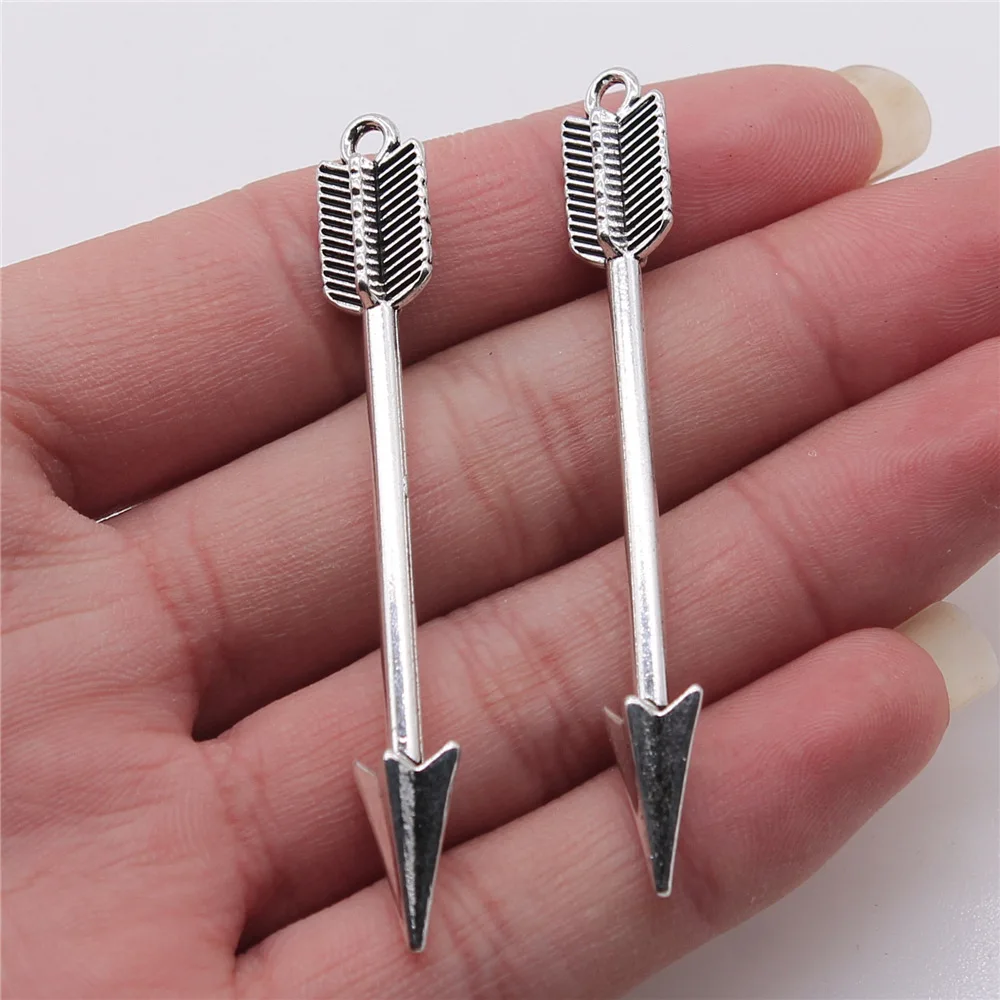 20 sztuk strzałki Charms tybetański brąz srebrny kolor wisiorki antyczne tworzenie biżuterii DIY rękodzieło — zdjęcie 4