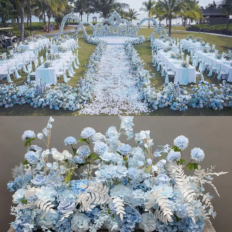 

1m Rose Flower Row Wedding Artificial Table Floral Commercial Plaza Partition Hotel Scene Layout Floor Flowers Decor