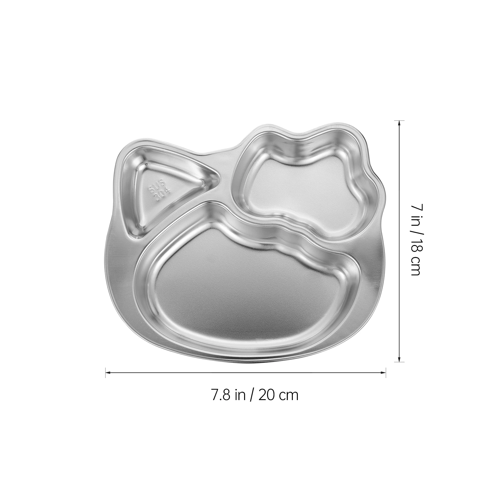 

Stainless Steel Dinner 304 Divided Food Plate Easy Clean Reusable For Home Food Plates Dinner Dish