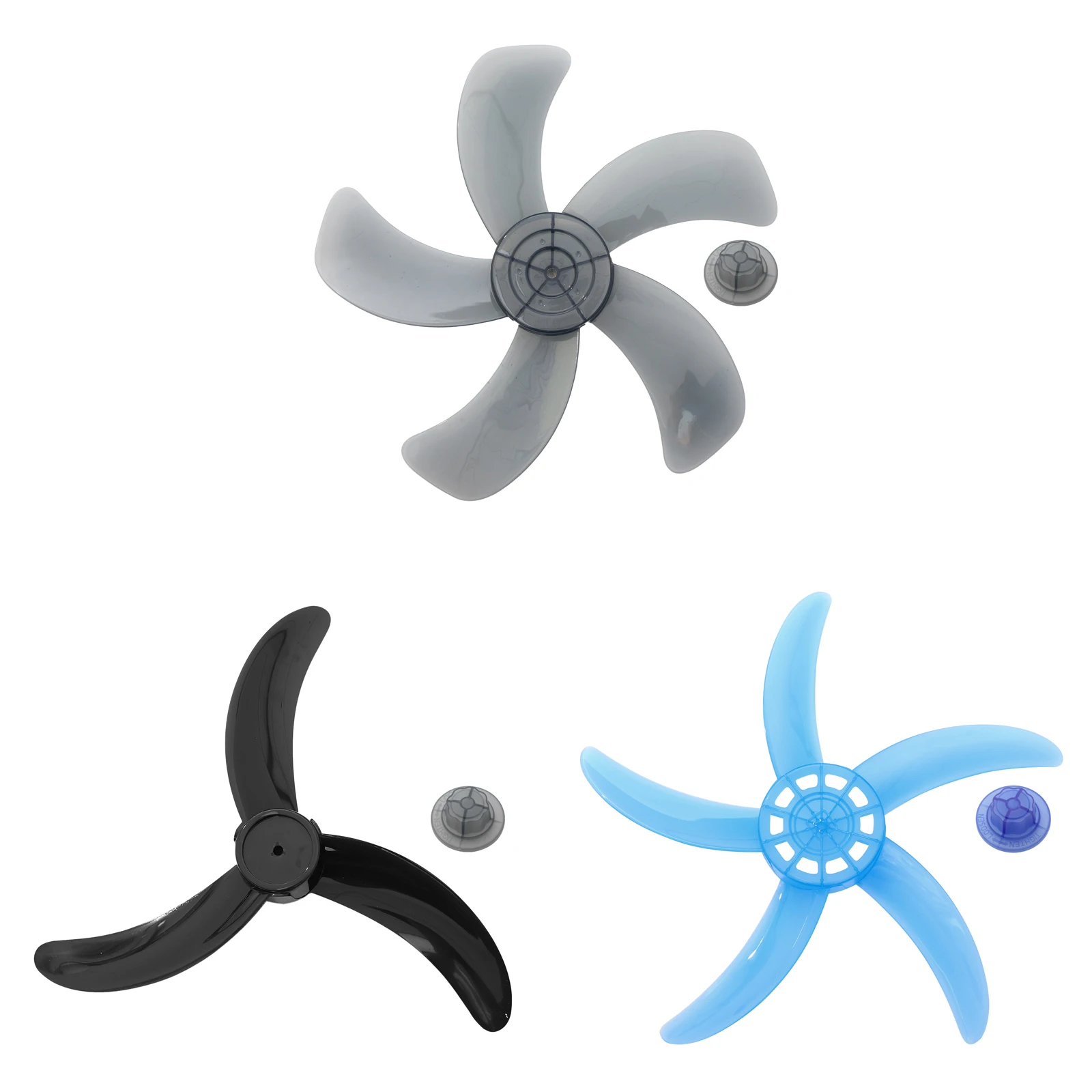 16/18/20 Inch Fan Blade 3/5 Leaves Universal Plastic Fan Blade with Nut Cover Replacements for Household Fans Standing Fans