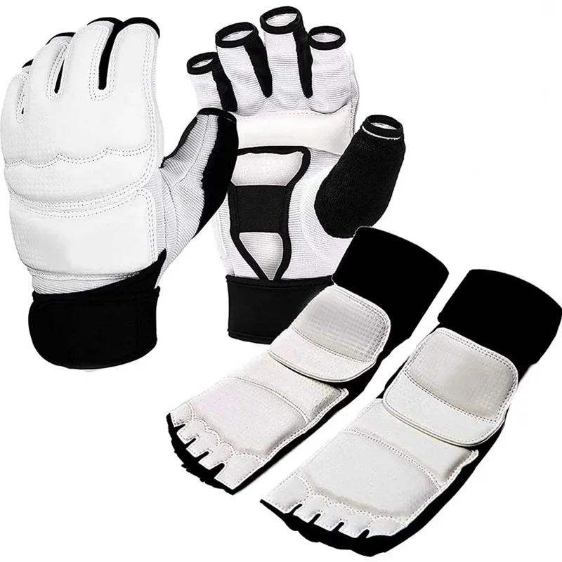 1Set Taekwondo Sparring Gear Foot Protector Karate Boxing Sparring Foot Guard for Kung Fu Punch Bag Kickboxing MMA Training