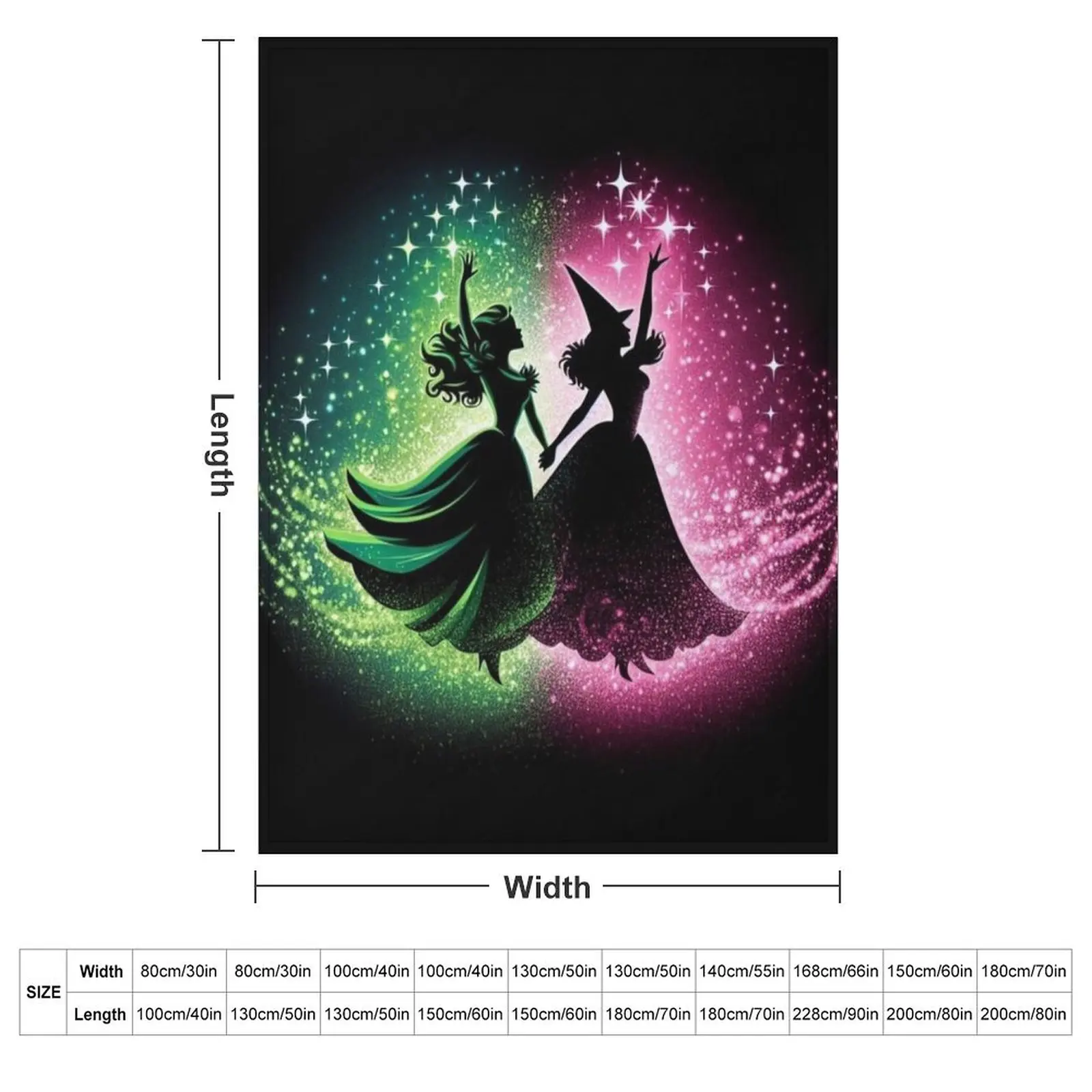 Elphaba & Glinda Wicked the Musical Throw Blanket For Baby Fashion Sofas Luxury Thicken Blankets