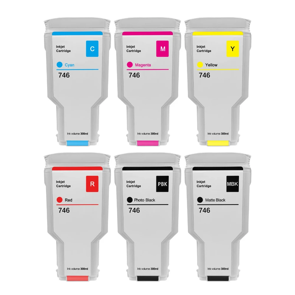 

HPQ 746 Compatible Ink Cartridge with Chip for HP DesignJet Z6 Z9 Z5600 Z2600 Printer 300ml/PCS