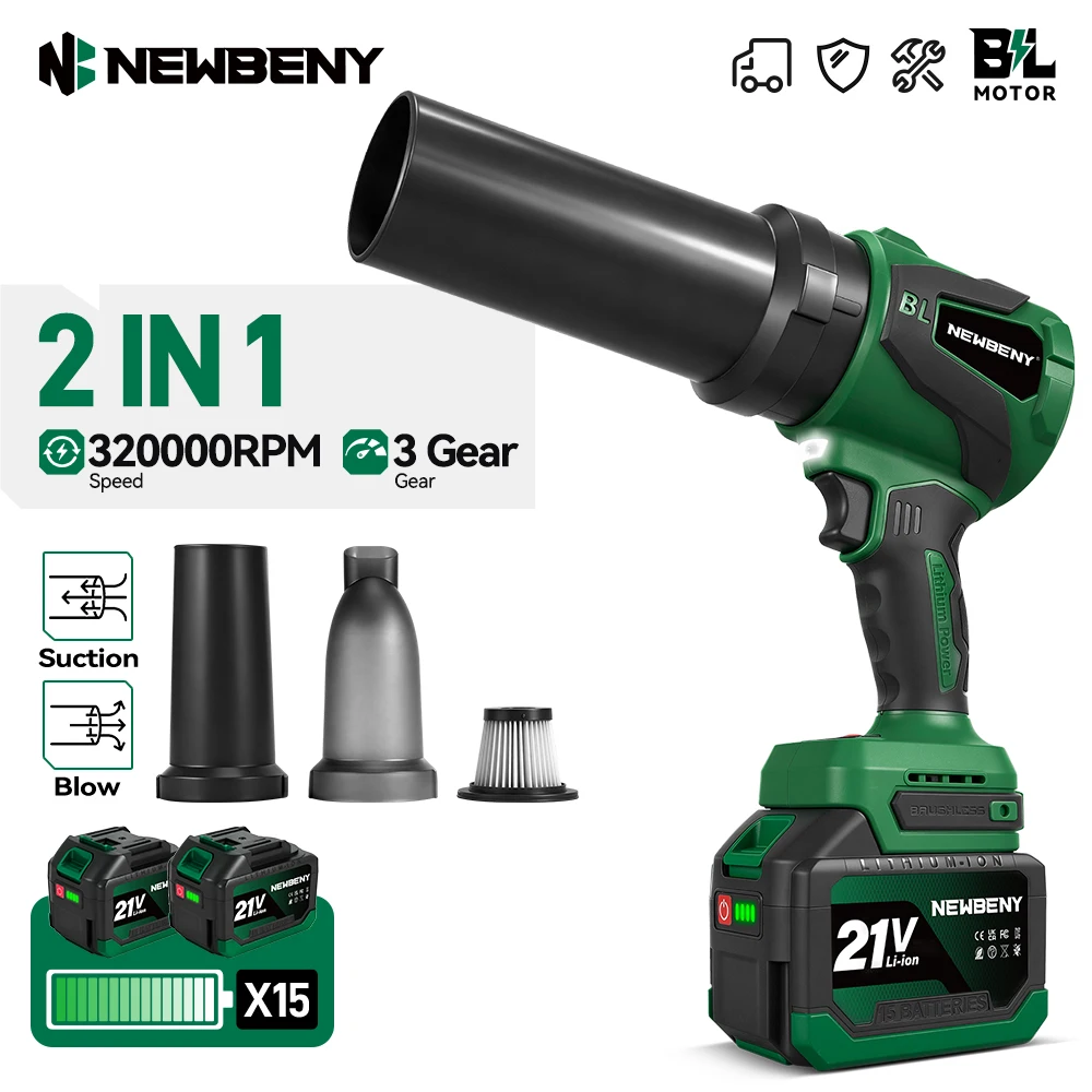 NEWBENY 650M/S Bürstenloser Elektrischer Turbo-Gebläselecker, Leistungsstarker Jet-Ventilator, Kabelloser Schnee- und Staubbläser, Reinigungsgerät für Makita-Akkus