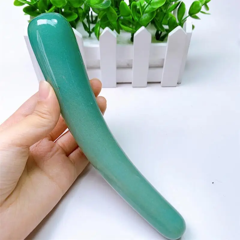 Natural Green Aventurine Crystal Large Massage Stick Penis Wand Reiki Gemstone Yoni for Women Health Smooth Polished Gifts