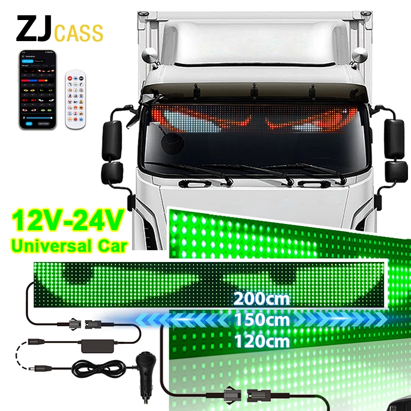 200/150/120 cm Devil's Eye LED Truck Sign scrolling Animation APP Remote Control LED Matrix Pixel Panel LED Display Light 12-24V